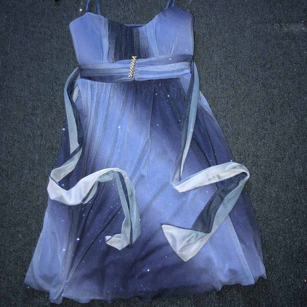 Ruby rox blue gradient sparkly dress